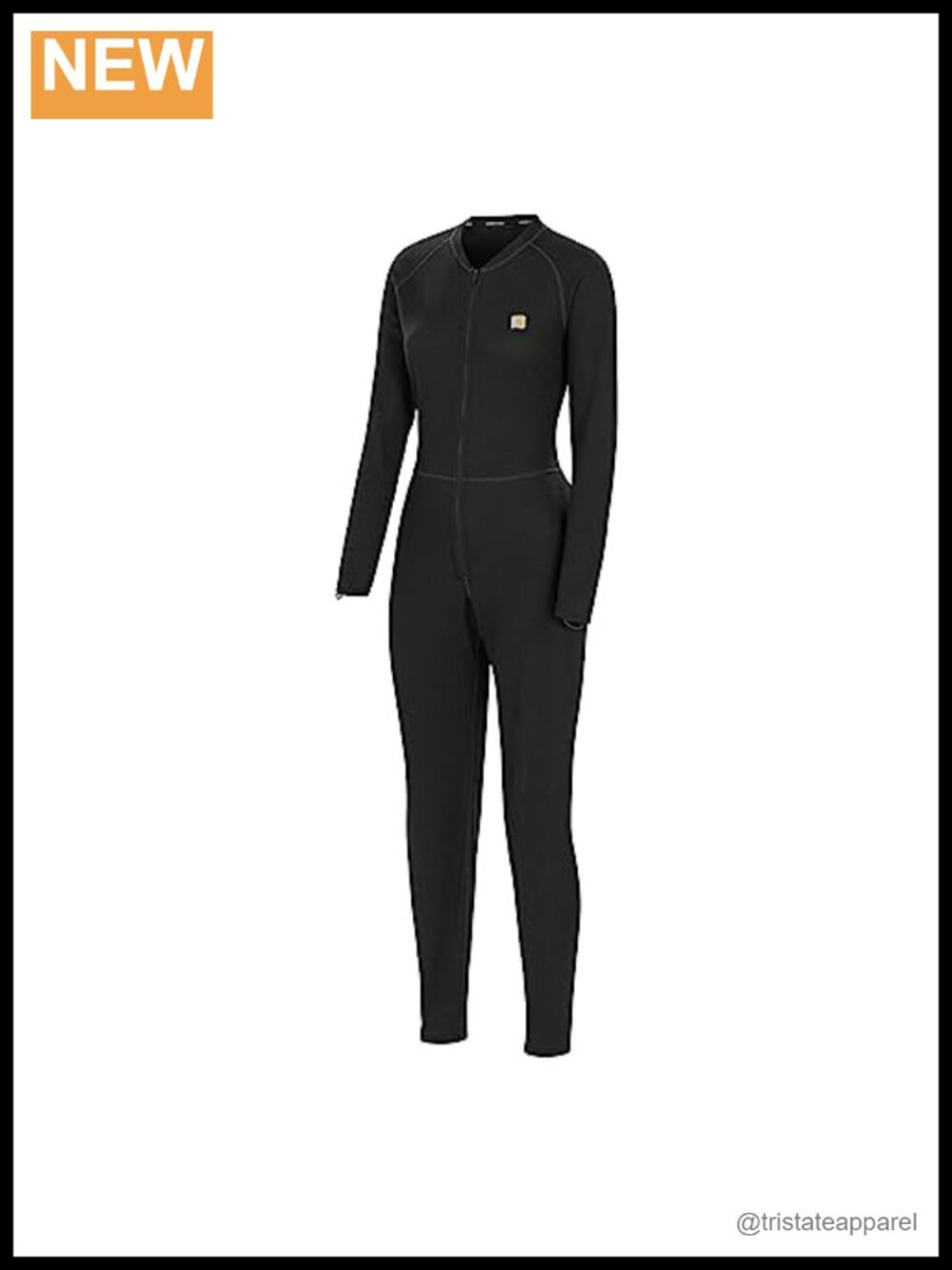 Women's Midweight Cotton Blend Waffle Zip Front Union Suit Workwear Layering